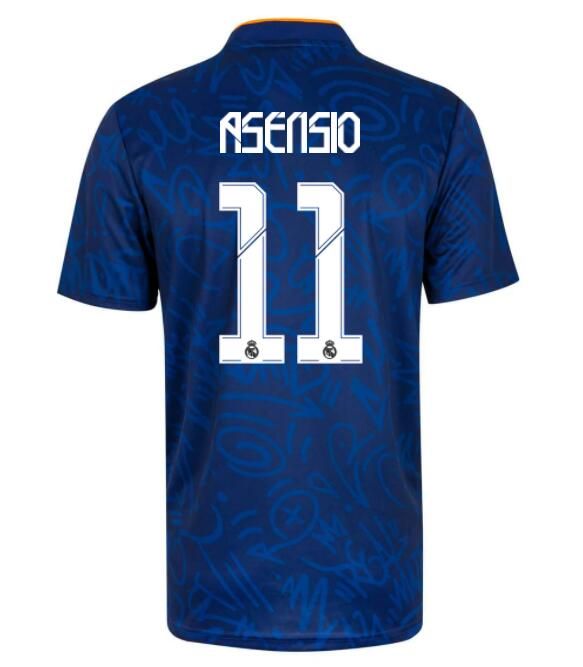 2021/22 Real Madrid Away Kit Soccer Jersey with Asensio 11 printing